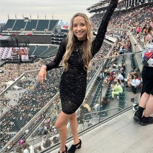 Mesh long sleeve body con dress